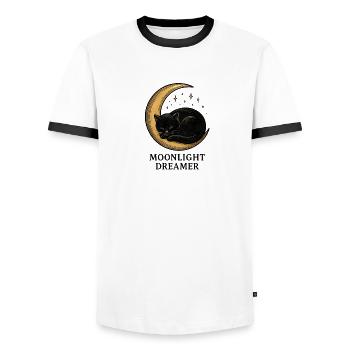Mondlichtträumer - Männer Kontrast-T-Shirt - Weiß/Schwarz - Vorne - AI Model Female 172 light (172cm) & AI Model Male 178 dark (178cm)