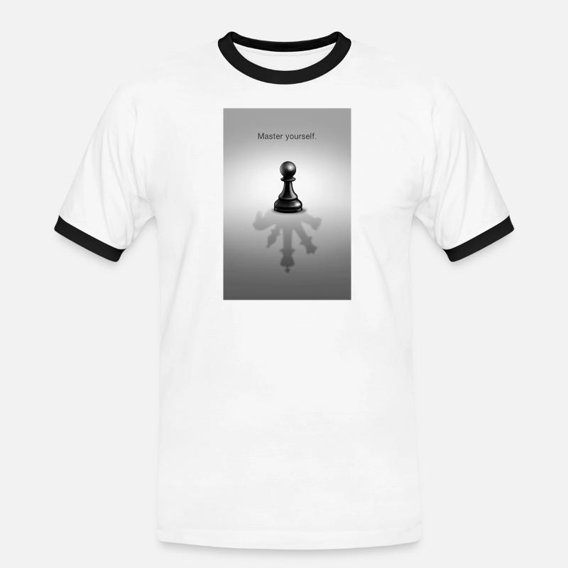 Master Yourself Minimal Mindset Design - Männer Kontrast-T-Shirt - Weiß/Schwarz