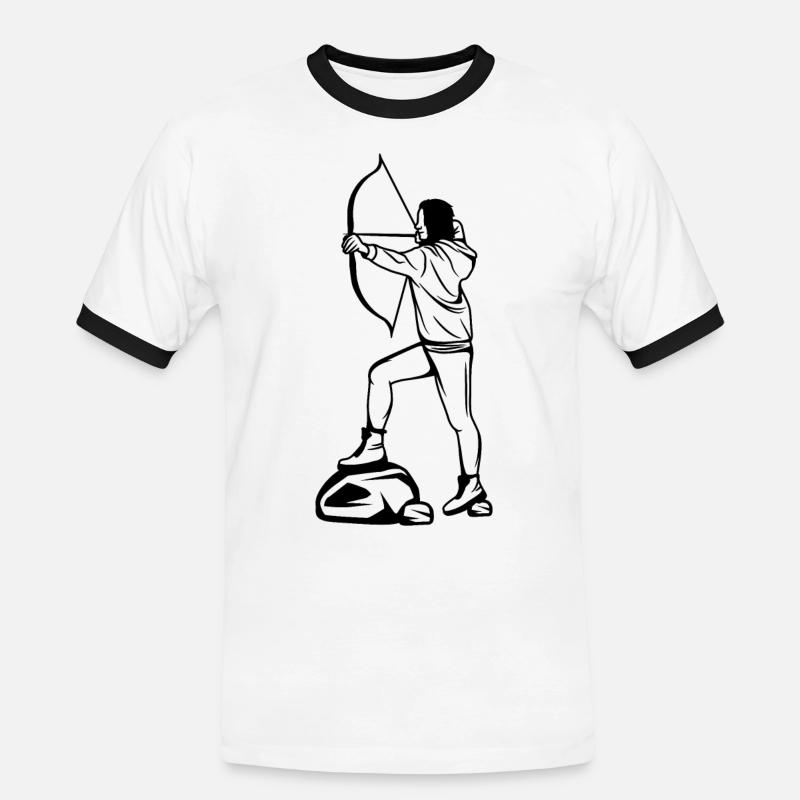 Archer Sketch - Men's Ringer Shirt - white/black