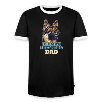German Shepherd Dad Hundepapa Cool - Männer Kontrast-T-Shirt - Schwarz/Weiß - Vorne - AI Model Female 172 light (172cm) & AI Model Male 178 light (178cm)