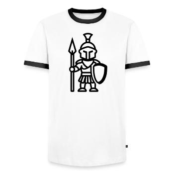 guerrier - T-shirt contrasté Homme - blanc/noir - Devant - AI Model Female 172 light (172cm) & AI Model Male 178 dark (178cm)