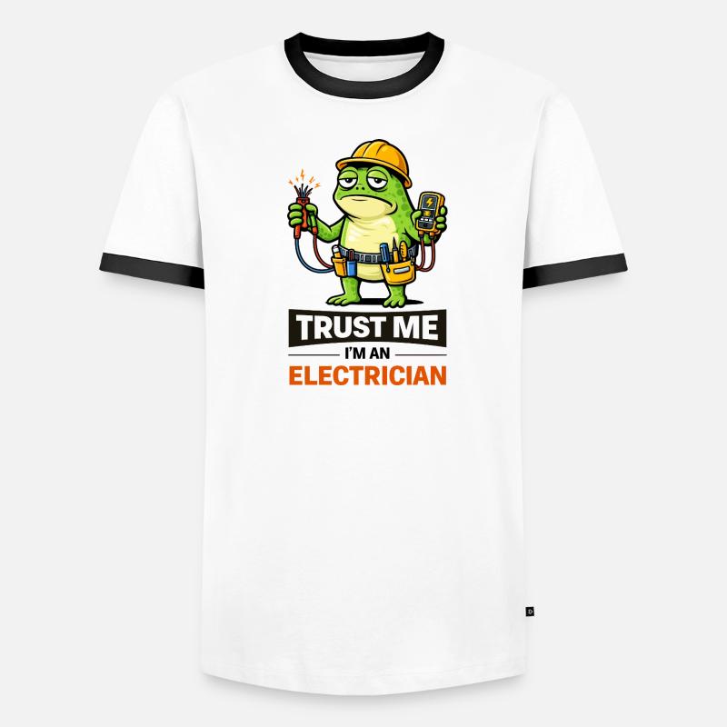 Elettricista Frog Mascot Tee - Maglietta Contrast da uomo - bianco/nero