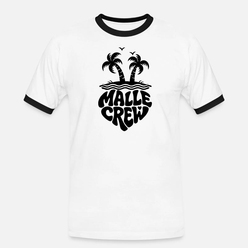 Mallorca Crew  - Männer Kontrast-T-Shirt - Weiß/Schwarz
