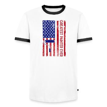 Peintre de maison, peintre professionnel, idée cadeau pour papa - T-shirt contrasté Homme - blanc/noir - Devant - AI Model Female 172 light (172cm) & AI Model Male 178 dark (178cm)