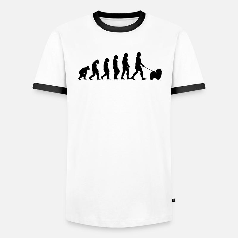 Havanese Evolution Domestic Dog Gift - Men's Ringer Shirt - white/black