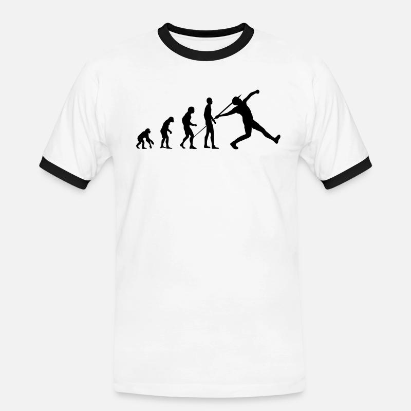 Javelin Throw Evolution - Men's Ringer Shirt - white/black