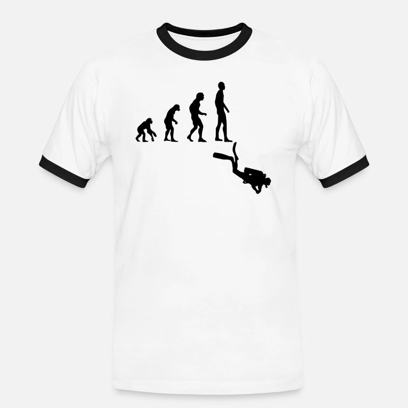 Evolution Diving - Men's Ringer Shirt - white/black