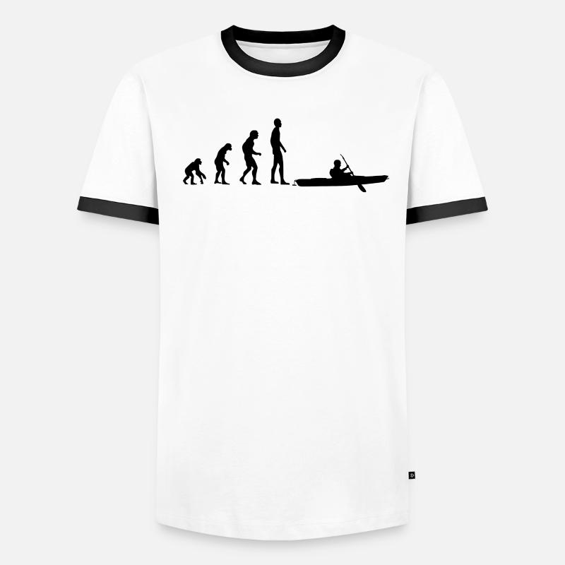 Kayak Evolution Paddling Canoe - Men's Ringer Shirt - white/black