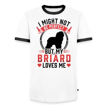 Briard ist nicht perfekt Berger de Brie - Männer Kontrast-T-Shirt - Weiß/Schwarz - Vorne - AI Model Female 172 light (172cm) & AI Model Male 178 dark (178cm)