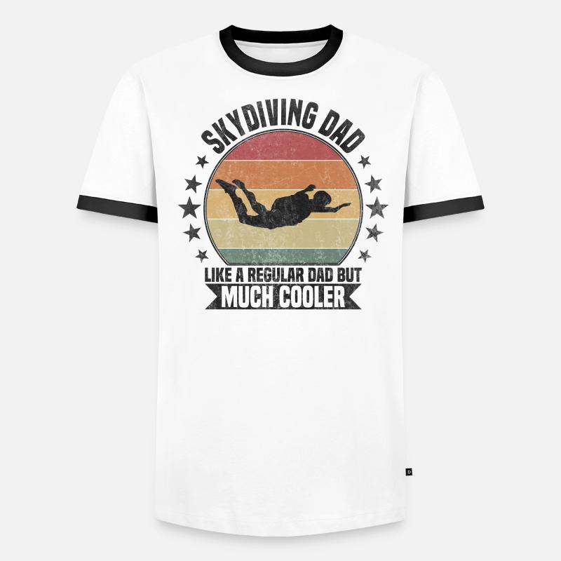 Skydiving dad Sky Diving - Männer Kontrast-T-Shirt - Weiß/Schwarz