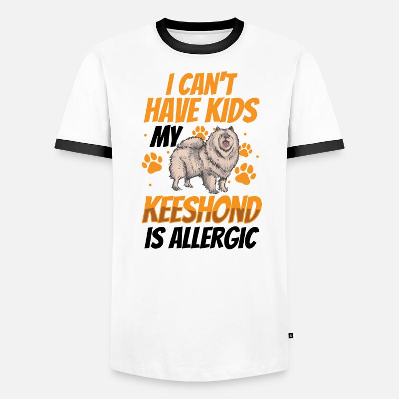 Wolfsspitz allergisch Deutscher Wolfsspitz - Männer Kontrast-T-Shirt - Weiß/Schwarz