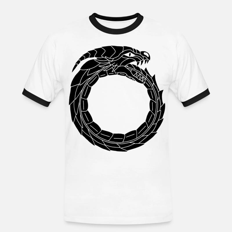 Devouring Black Dragon - Men's Ringer Shirt - white/black