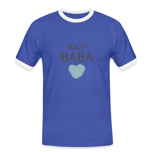 Volim Baba toothy blue - Kontrast-T-shirt herr