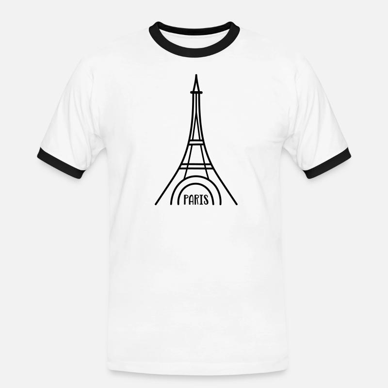 Paris mit Eiffelturm - Männer Kontrast-T-Shirt - Weiß/Schwarz