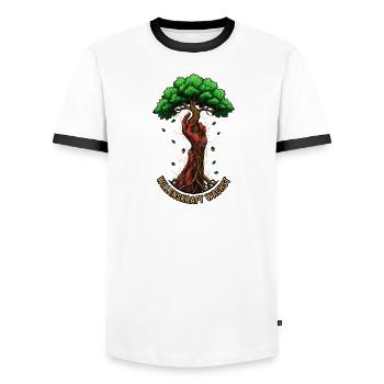 Willenskraft Wachst - Männer Kontrast-T-Shirt - Weiß/Schwarz - Vorne - AI Model Female 172 light (172cm) & AI Model Male 178 dark (178cm)