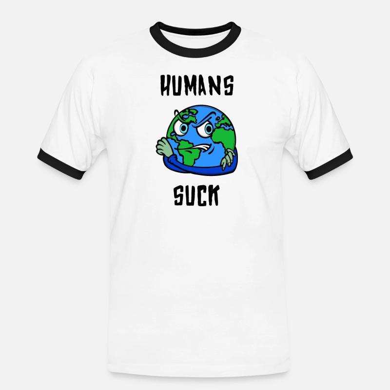 Mutter Erde Statement Erderwärmung Klimaschutz - Männer Kontrast-T-Shirt - Weiß/Schwarz