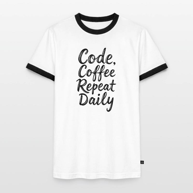 Code Sleep Debug Repeat Programmer Shirt T-shirt contrasté Homme