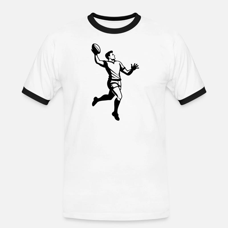 Rugby - Men's Ringer Shirt - white/black