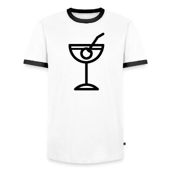 cocktail - T-shirt contrasté Homme - blanc/noir - Devant - AI Model Female 172 light (172cm) & AI Model Male 178 dark (178cm)