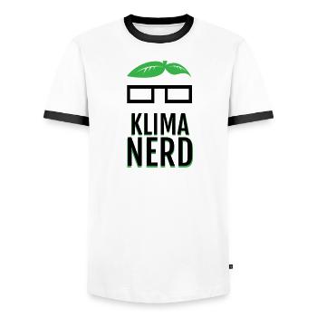 Klima Nerd Funny Plant Lover Green Nature Graphic - Männer Kontrast-T-Shirt - Weiß/Schwarz - Vorne - AI Model Female 172 light (172cm) & AI Model Male 178 dark (178cm)