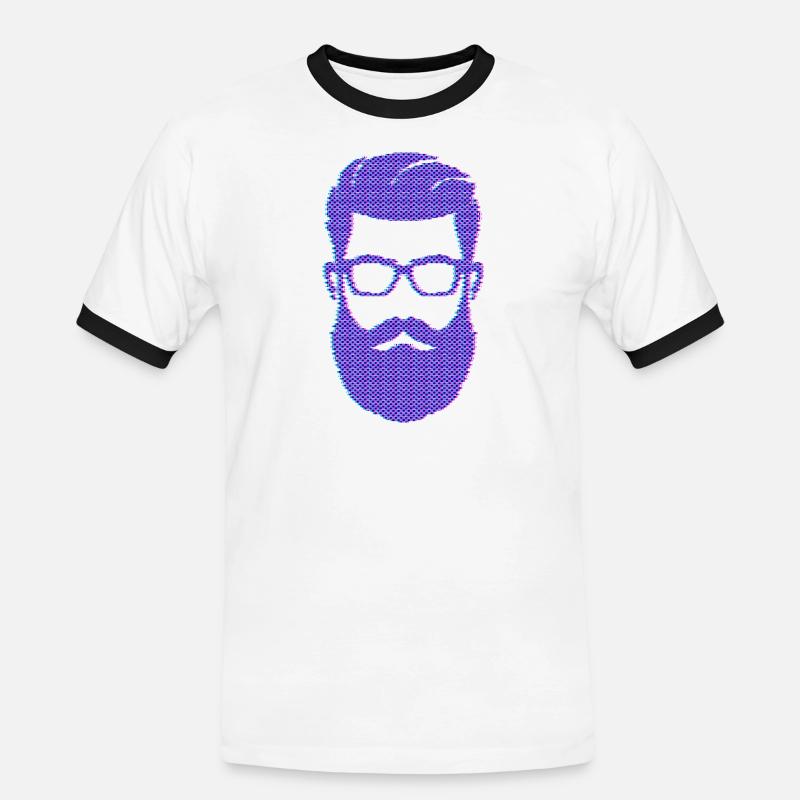 Bartträger Männlichkeit Schnurrbart Bart - Männer Kontrast-T-Shirt - Weiß/Schwarz
