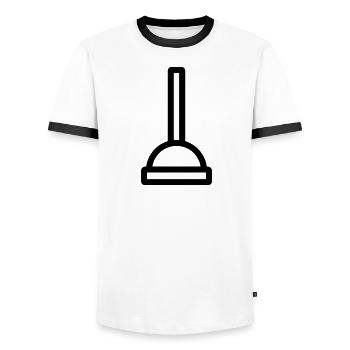 suction cup - Men's Ringer Shirt - white/black - Front - AI Model Female 172 light (172cm) & AI Model Male 178 dark (178cm)