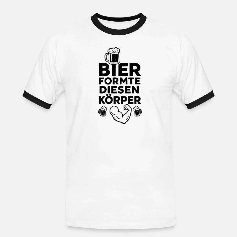 Bier formte diesen Körper - Männer Kontrast-T-Shirt - Weiß/Schwarz