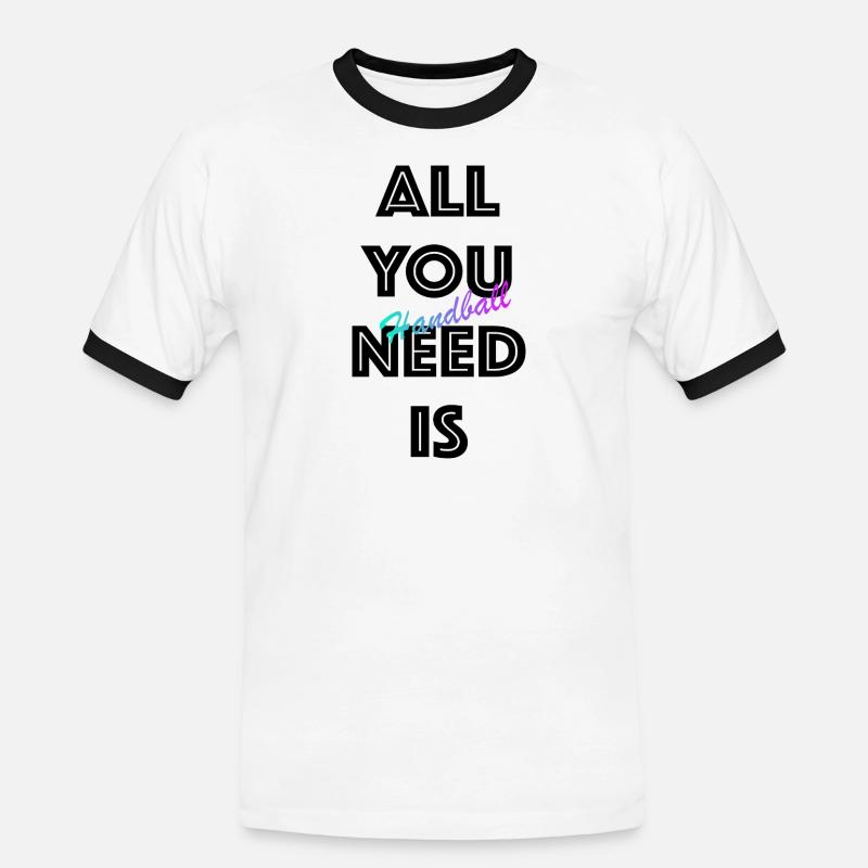 Handball Gradient Script - Männer Kontrast-T-Shirt - Weiß/Schwarz