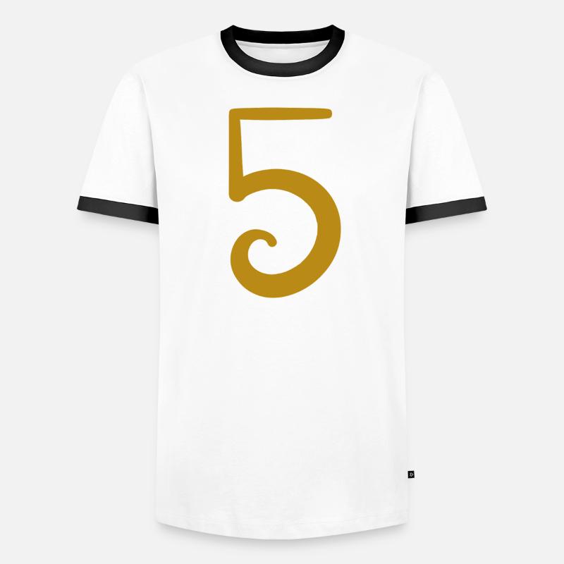 5 - Men's Ringer Shirt - white/black