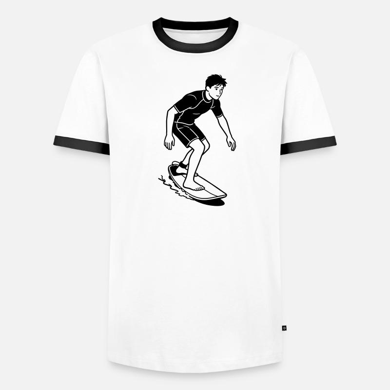 skimboard - Men's Ringer Shirt - white/black