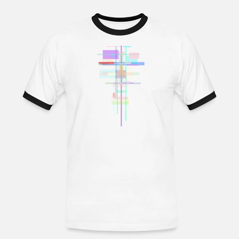 Pattern Abstract - Space Architecture - Men's Ringer Shirt - white/black