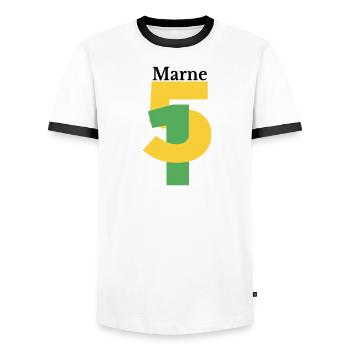 Marl - Men's Ringer Shirt - white/black - Front - AI Model Female 172 light (172cm) & AI Model Male 178 dark (178cm)