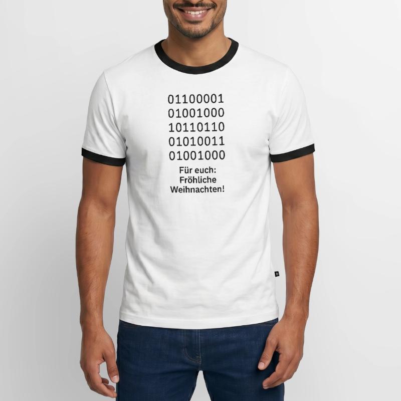 Binary Code Christmas Magic Men's Ringer Shirt