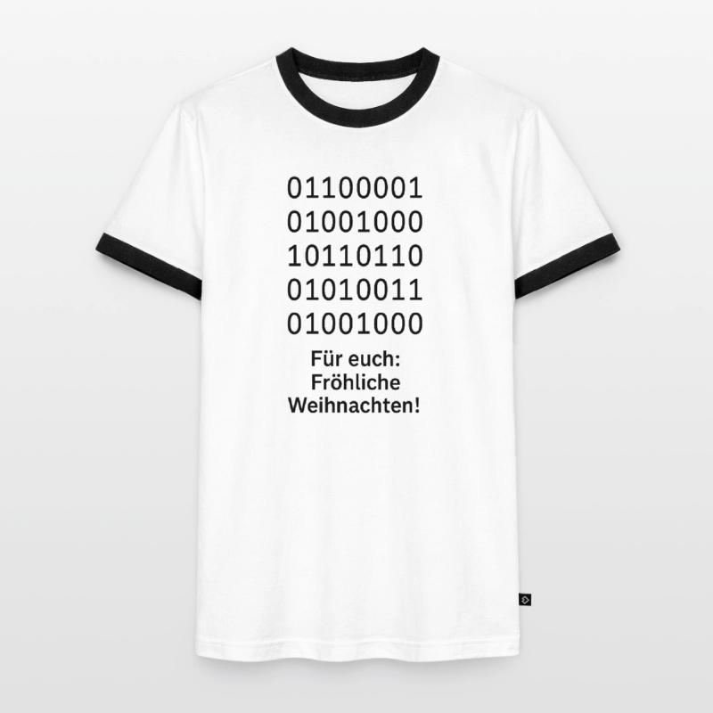 Binary Code Christmas Magic Men's Ringer Shirt