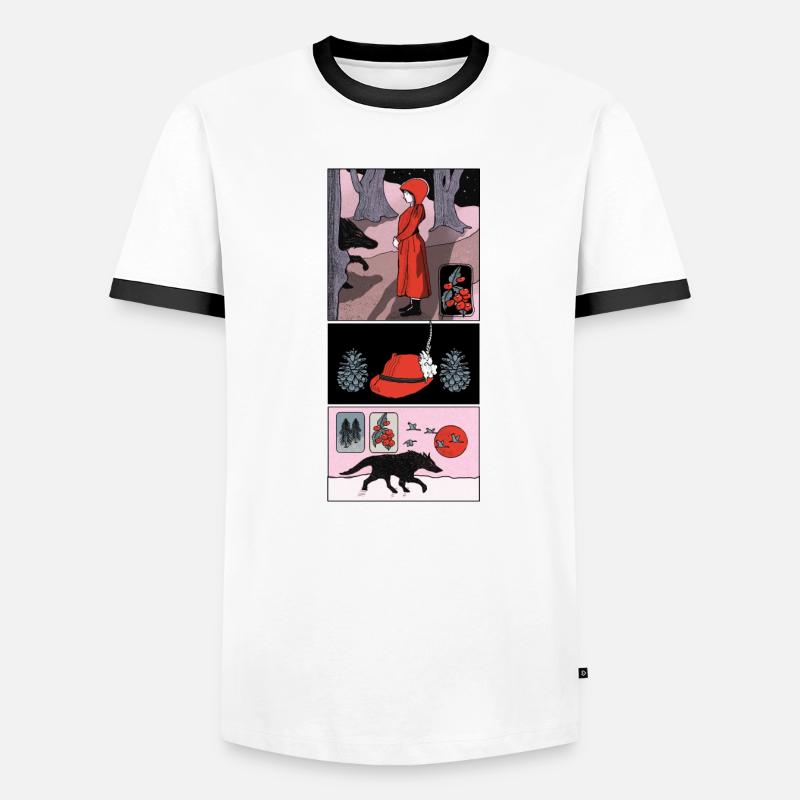 Rotkäppchen Comic - Männer Kontrast-T-Shirt - Weiß/Schwarz