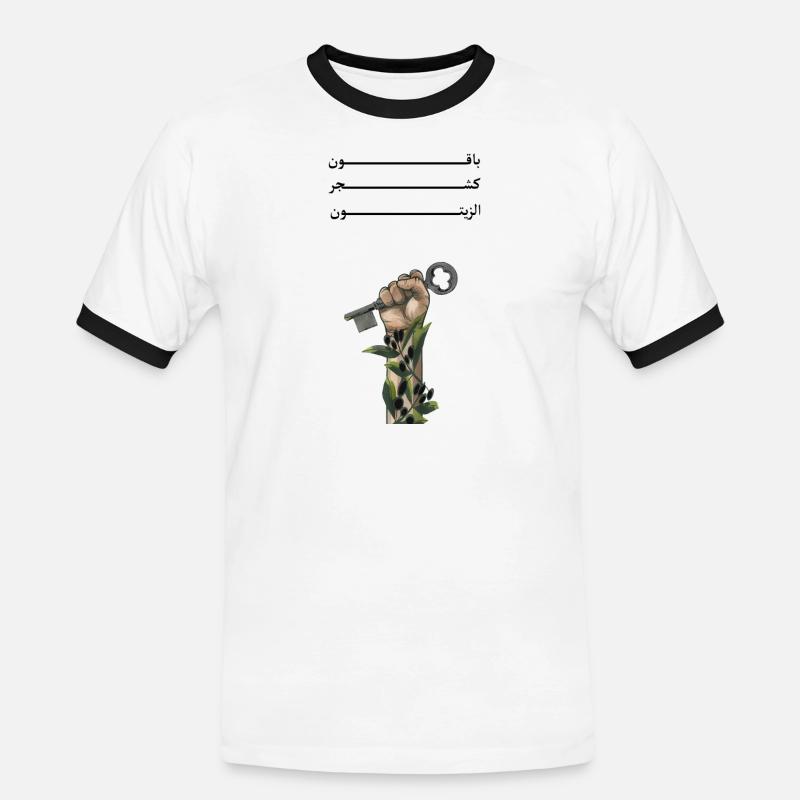 Solid like Oliven trees - Männer Kontrast-T-Shirt - Weiß/Schwarz