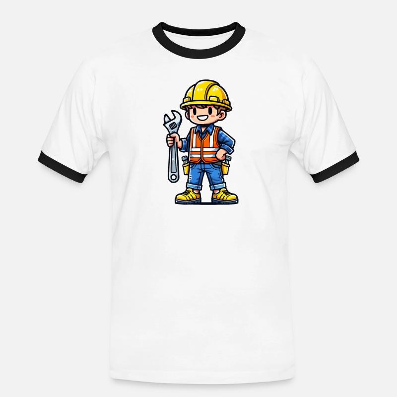 Construction worker - Men's Ringer Shirt - white/black