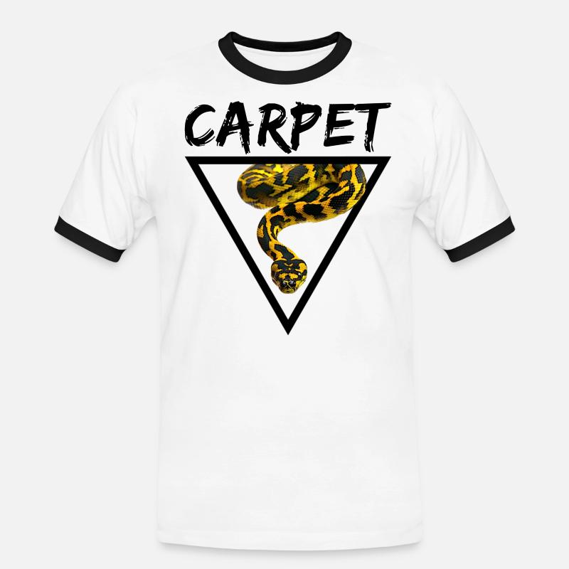Teppichpython Geometrische Schlange Besitzer - Männer Kontrast-T-Shirt - Weiß/Schwarz