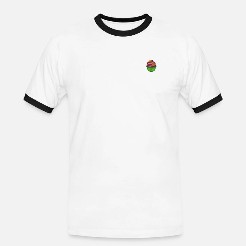 Cupcake - Men's Ringer Shirt - white/black