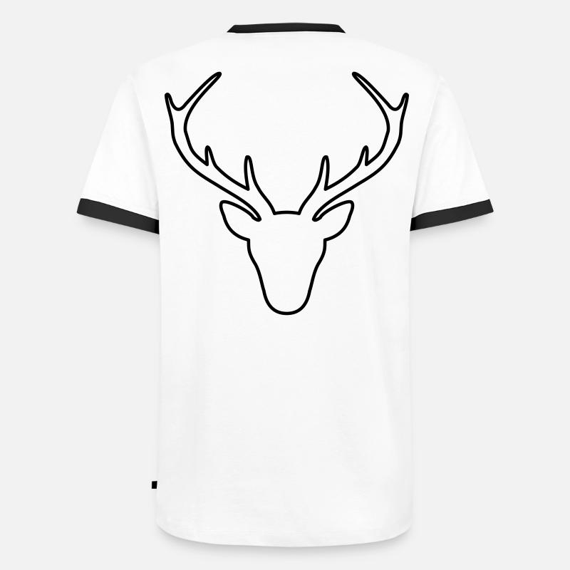 Hirsch Geweih Jäger Jagd Wild Geschenk - Männer Kontrast-T-Shirt - Weiß/Schwarz
