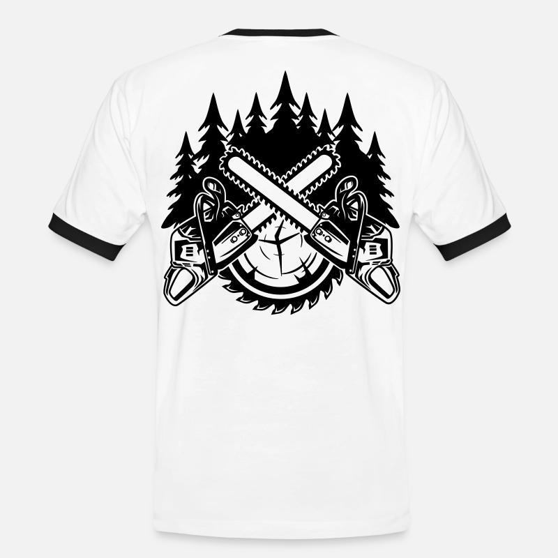 Chainsaws - Men's Ringer Shirt - white/black