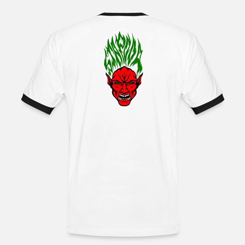 Stapooa Dämon Farbe - Männer Kontrast-T-Shirt - Weiß/Schwarz