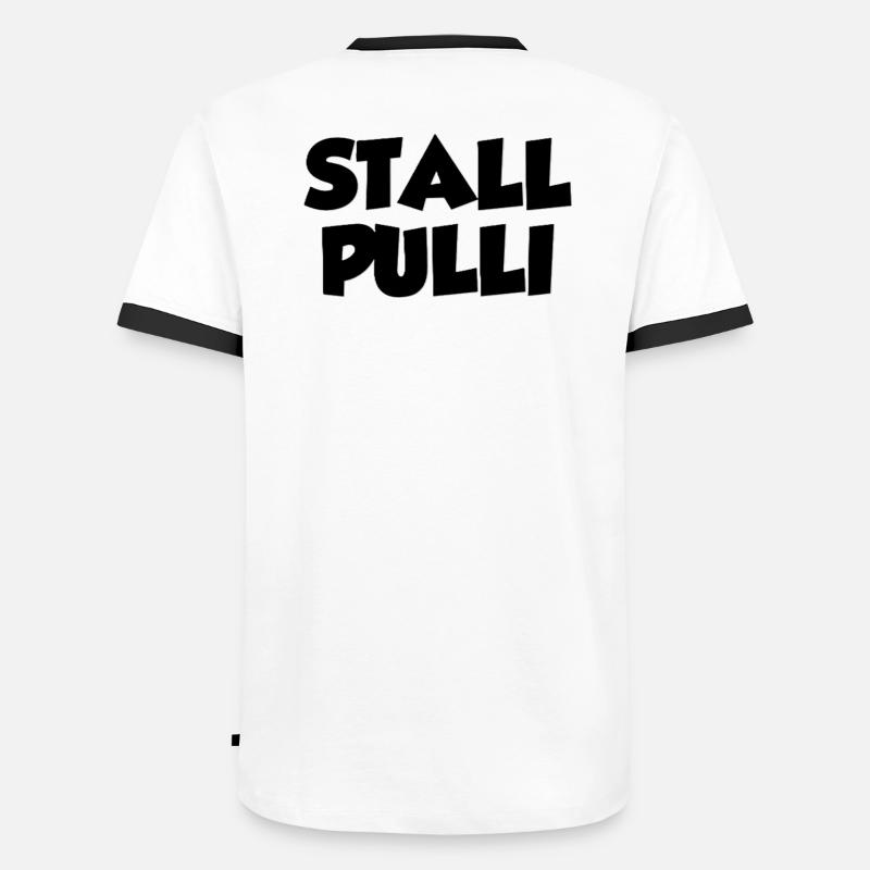 StallPulli - Männer Kontrast-T-Shirt - Weiß/Schwarz