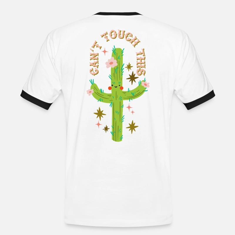 Can't touch this - Prickly cactus design - Men's Ringer Shirt - white/black