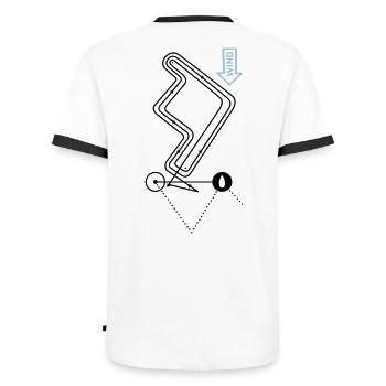 Regatta Course Sailing Regatta Course Sailing Course - Men's Ringer Shirt - white/black - Back - AI Model Male 178 dark (178cm)