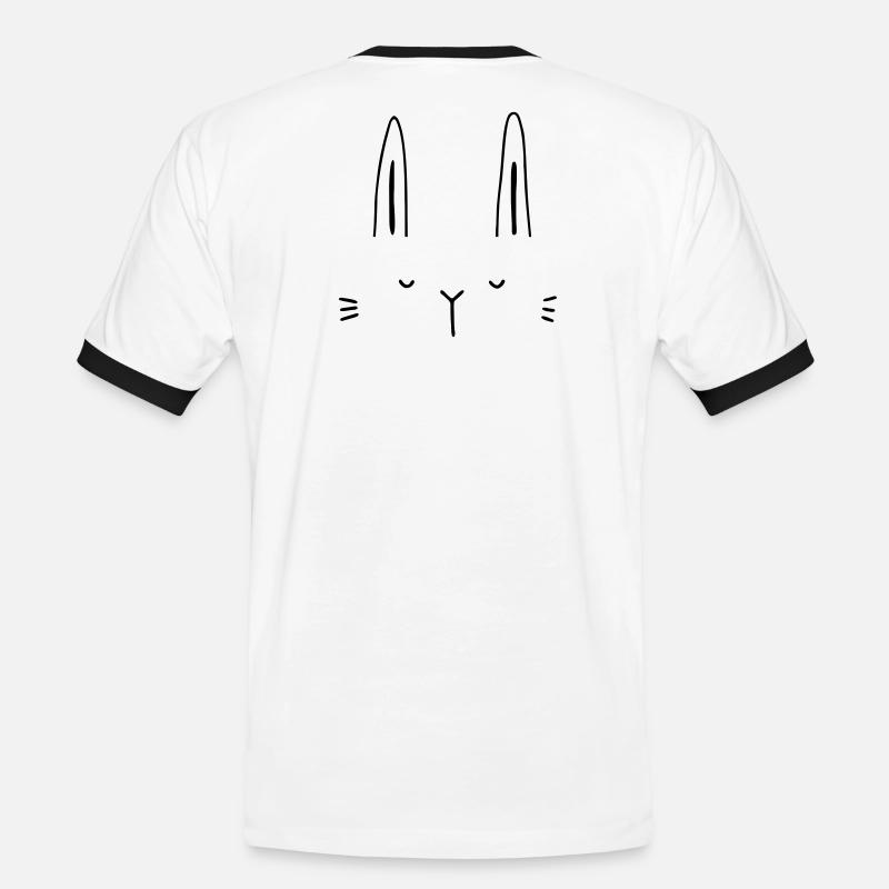 Hase Hasengesicht Gesicht Geschenkidee - Männer Kontrast-T-Shirt - Weiß/Schwarz
