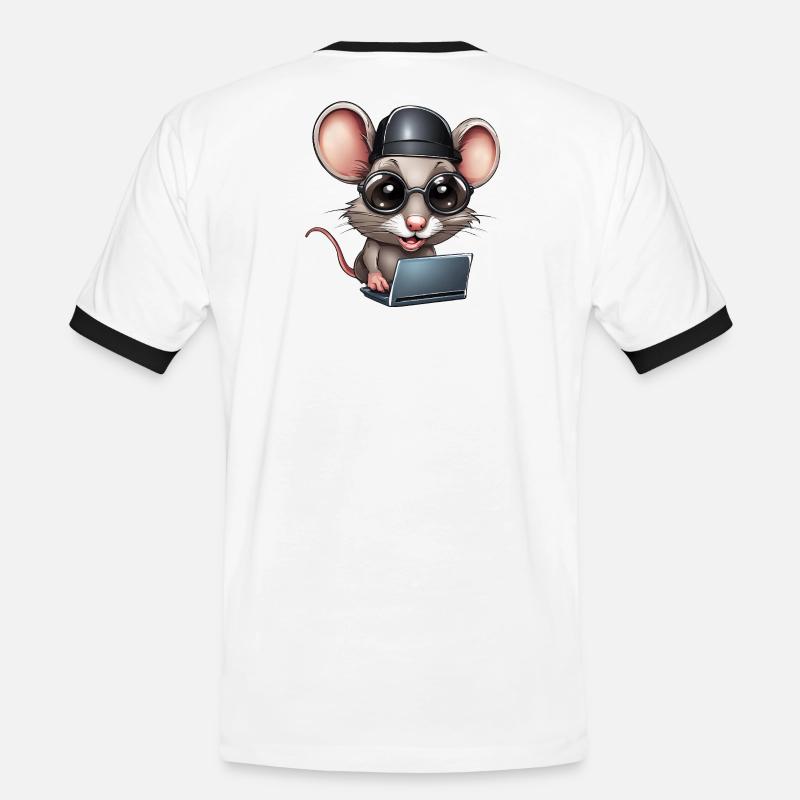 Computer, Informatikfreak, Informatiker - Männer Kontrast-T-Shirt - Weiß/Schwarz
