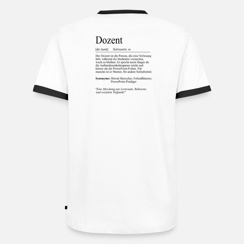 Unispruch "Dozent" Student Geschenk, Studenten - Männer Kontrast-T-Shirt - Weiß/Schwarz