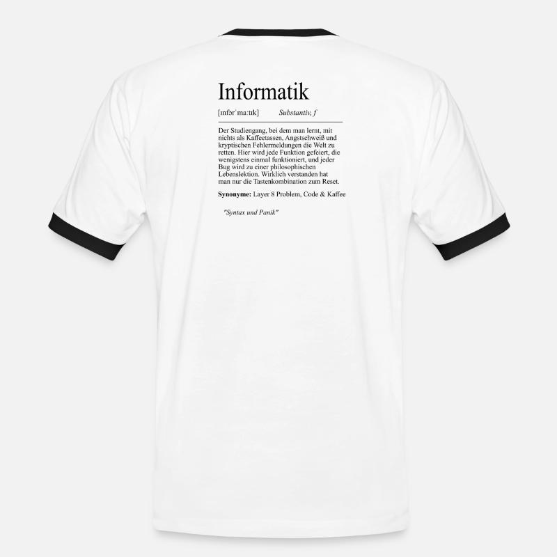 Unispruch "Informatik" Student Geschenk, Studenten - Männer Kontrast-T-Shirt - Weiß/Schwarz