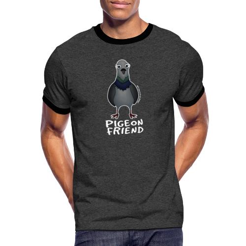Amy's 'Pigeon Friend' design (white txt) - Men's Ringer Shirt